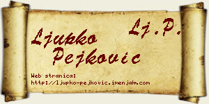 Ljupko Pejković vizit kartica